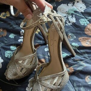 Jessica Simpson Gold Elegant Heels